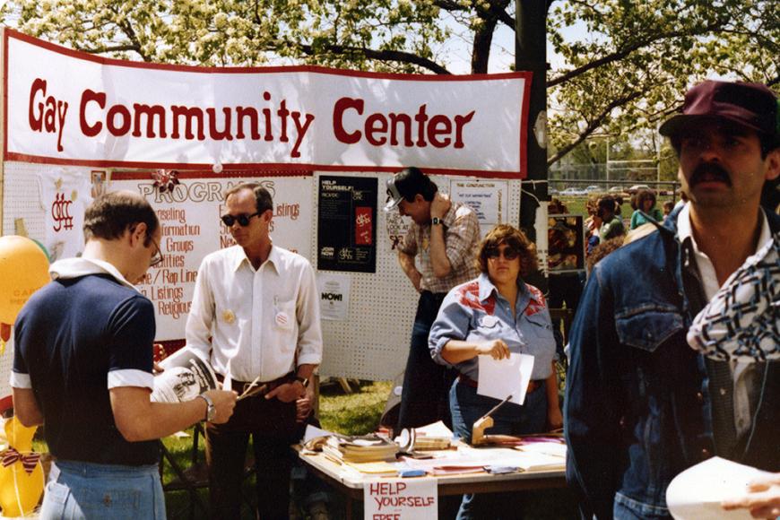 Gay and Lesbian Community Center of Colorado Collection photo of the Gay Community Center booth at the People's Fair in 1979